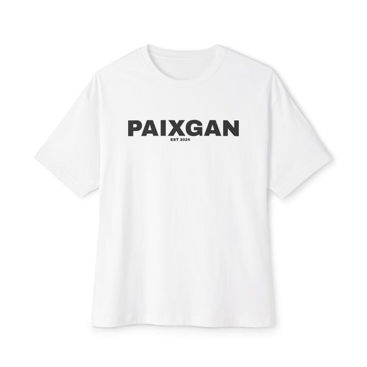 WHITE Unisex Oversized Boxy Tee - PAIXGAN EST 2024, Casual Streetwear
